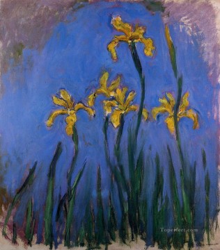 Iris Amarillos III Claude Monet Impresionismo Flores Pinturas al óleo